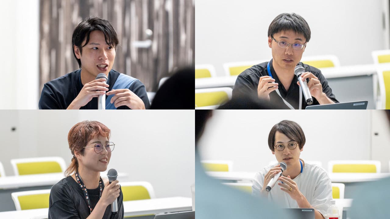 学生の提案内容にフィードバックする当社データ&AI部門担当者