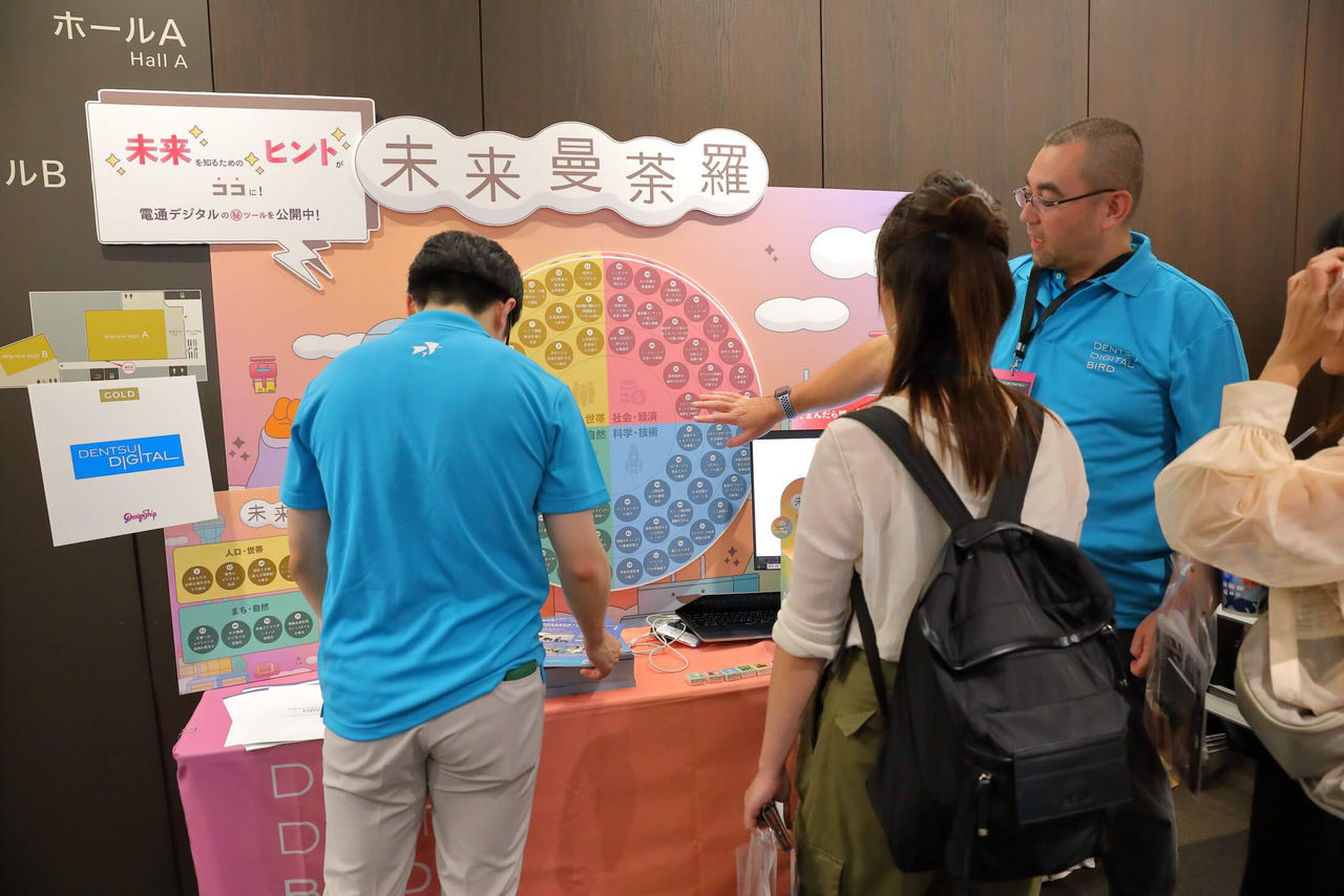 「未来曼荼羅」について、丁寧に説明するサービスイノベーション事業部長・吉田圭 